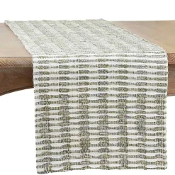 Online Kirklands Home Green Tea Woven Stripe Table Runner, 90 in.