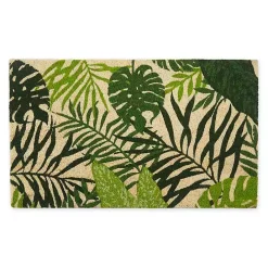 Kirklands Home Tropical Fronds Doormat Green