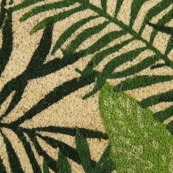 Kirklands Home Tropical Fronds Doormat Green
