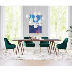 Discount Kirklands Home Velvet Gold Maxine Dining Chair Green