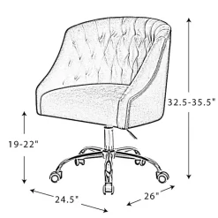 New Kirklands Home Velvet Tufted Golden Leg Swivel Office Chair Green