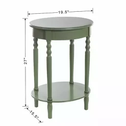 Outlet Kirklands Home Wood Oval Emily Accent Table Green
