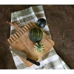Discount Kirklands Home Grooves Hand Carved Mango Wood Cutting Board Brown