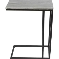 Sale Kirklands Home Gunmetal Black Geometric Metal C-Table Brown