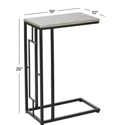Sale Kirklands Home Gunmetal Black Geometric Metal C-Table Brown