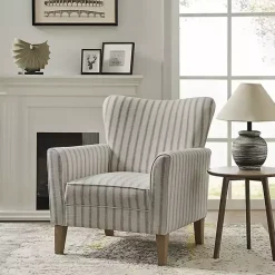 Online Kirklands Home Gustaf Gray Striped Armchair