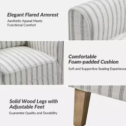 Online Kirklands Home Gustaf Gray Striped Armchair