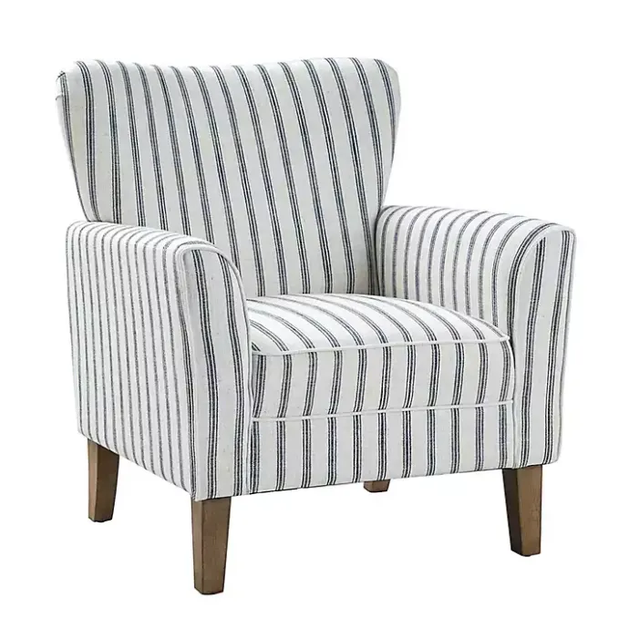 Hot Kirklands Home Gustaf Navy Striped Armchair