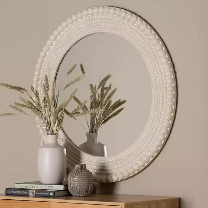 Kirklands Home Halle Pearl Wall Mirror White