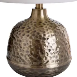 Outlet Kirklands Home Hammered Brass Accent Table Lamp White
