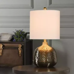 Outlet Kirklands Home Hammered Brass Accent Table Lamp White
