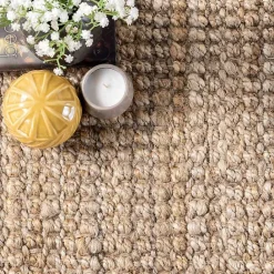 Kirklands Home Hand Woven Looped Natural Jute Area Rug, 9x12 Tan