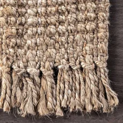 Kirklands Home Hand Woven Looped Natural Jute Area Rug, 9x12 Tan