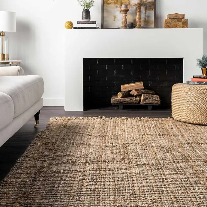 Online Kirklands Home Hand Woven Looped Natural Jute Area Rug, 9x13 Tan