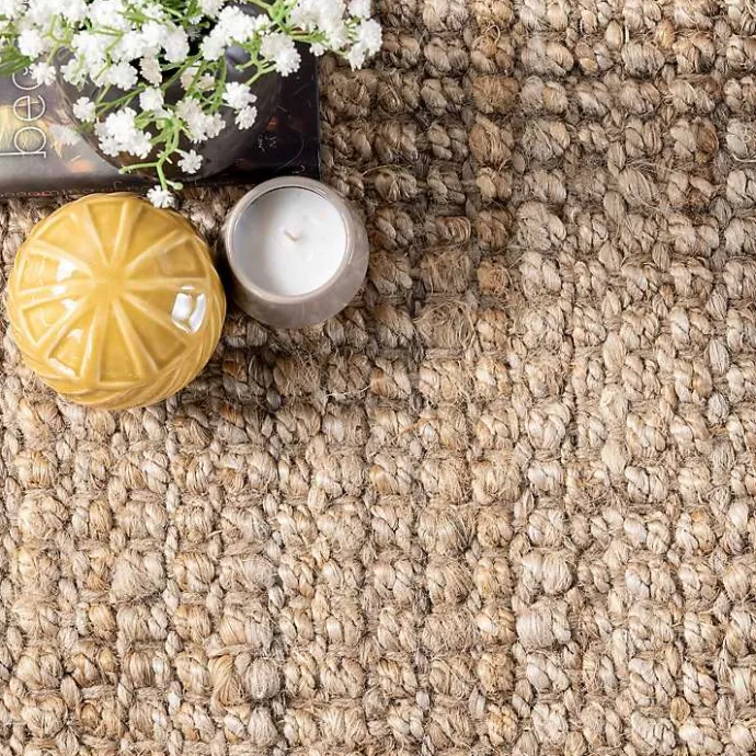 Online Kirklands Home Hand Woven Looped Natural Jute Area Rug, 9x13 Tan