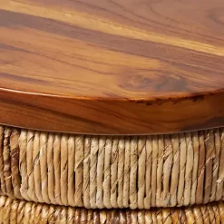 Hot Kirklands Home Handmade Seagrass Round Accent Table Brown