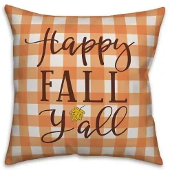 Sale Kirklands Home Happy Fall Y'all Double Sided Outdoor Pillow Orange