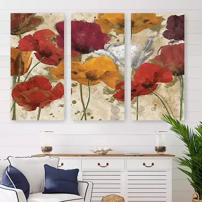 Best Kirklands Home Happy Flowers Canvas Art Prints, Set of 3 Multi