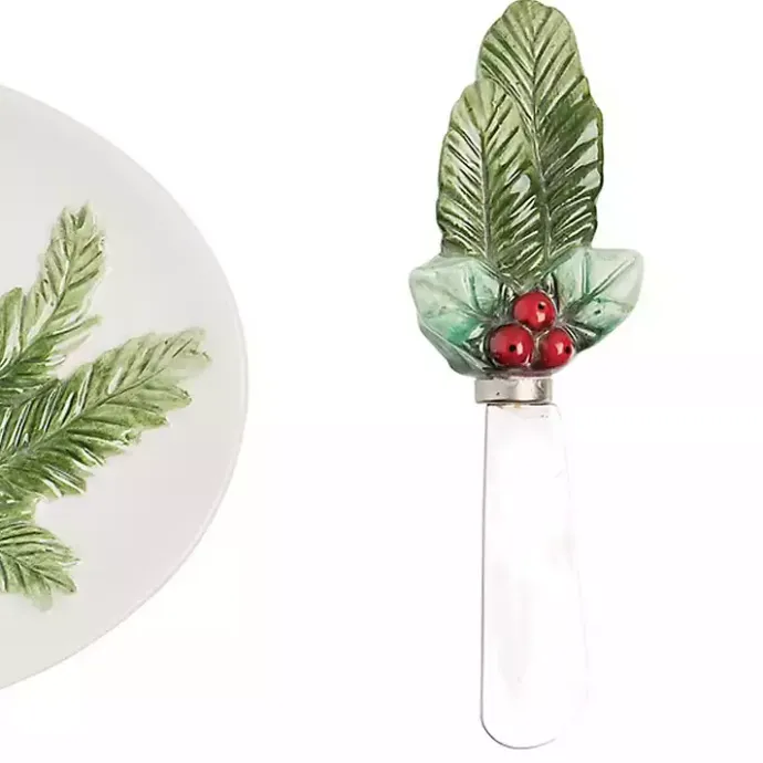 Outlet Kirklands Home Happy Holidays Oval Serving Platter with Spreader