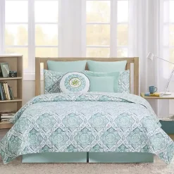 Outlet Kirklands Home Harlen Mosaic 3-pc. King Quilt Set Blue
