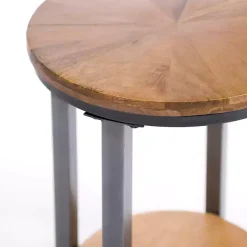 Sale Kirklands Home Hayden Wood and Gunmetal Accent Table