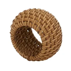 Discount Kirklands Home Hazelnut Woven Rat Napkin Rings, Set of 4 Tan