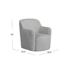 Online Kirklands Home Heather Boucle Swivel Barrel Accent Chair Gray