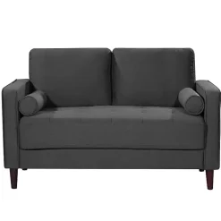 Best Kirklands Home Heather Chelsea Modern Loveseat Gray