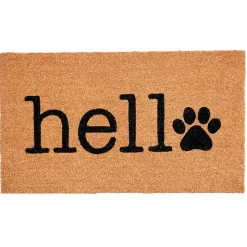 Kirklands Home Hello Black Paw Print Doormat