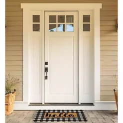 Hot Kirklands Home Hello Buffalo Check Doormat