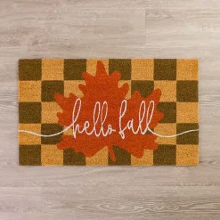Sale Kirklands Home Hello Fall Checkered Doormat