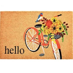 Discount Kirklands Home Hello Floral Bicycle Doormat