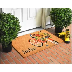 Discount Kirklands Home Hello Floral Bicycle Doormat