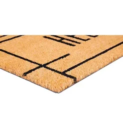 Kirklands Home Hello Natural Linear Doormat Brown