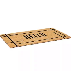 Kirklands Home Hello Natural Linear Doormat Brown