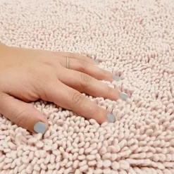 Clearance Kirklands Home High Pile Blush Cotton Non-Skid Classic Bath Mat Pink