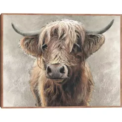 Hot Kirklands Home Highland Portrait Framed Canvas Art Print Brown