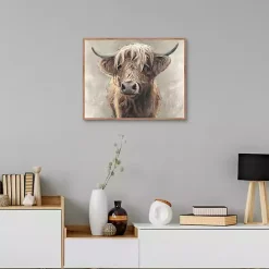 Hot Kirklands Home Highland Portrait Framed Canvas Art Print Brown