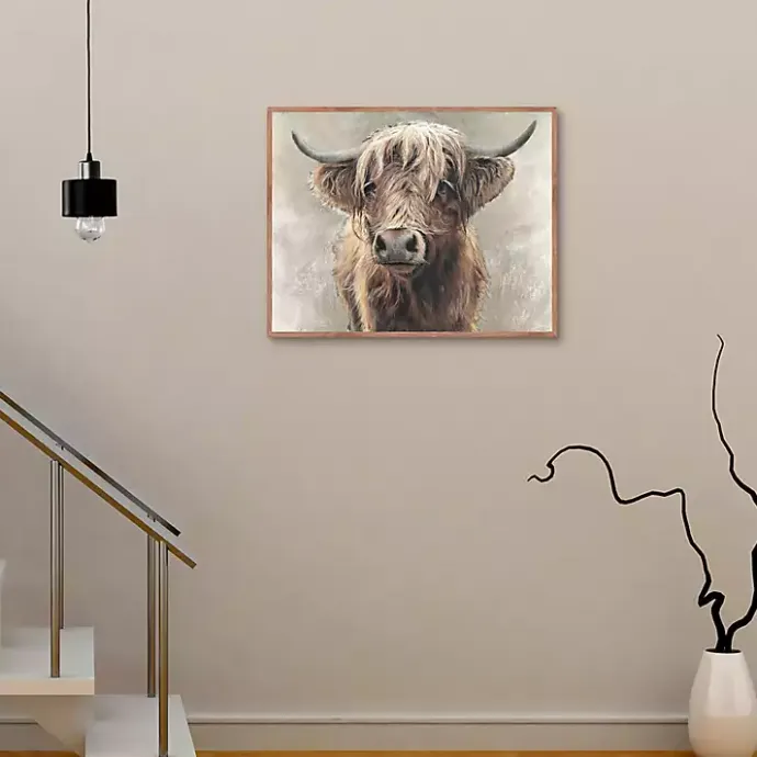 Hot Kirklands Home Highland Portrait Framed Canvas Art Print Brown