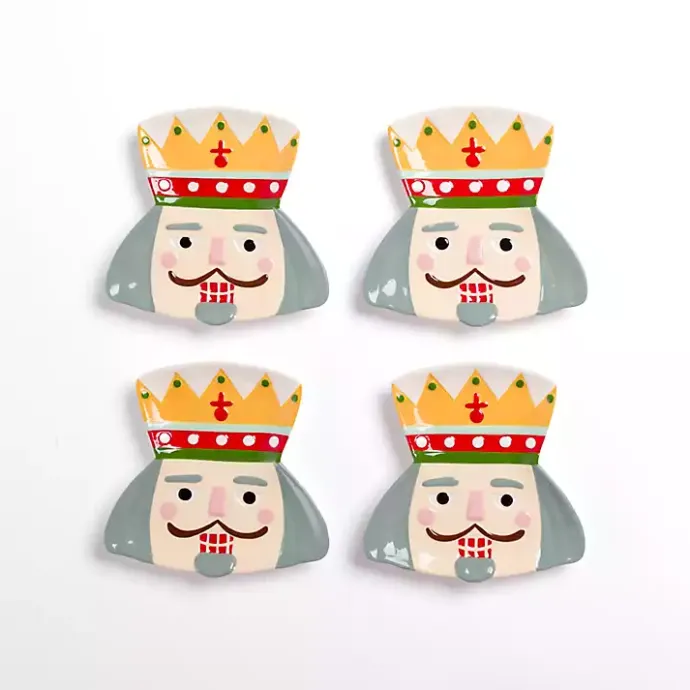 Sale Kirklands Home Holly Nutcracker Shaped Appetizer Plates, Set of 4 Multi
