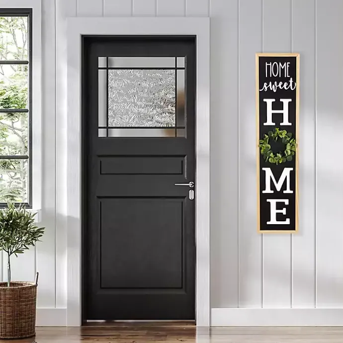 Sale Kirklands Home Home Sweet Home Wreath Porch Board Black