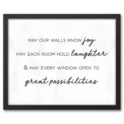 New Kirklands Home Home Wishes Black Framed Canvas Art Print