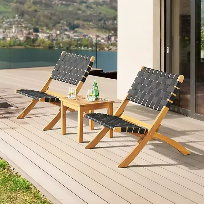 Sale Kirklands Home Honey Acacia Wood Low Slung 3-pc. Bistro Set
