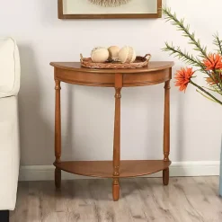 Hot Kirklands Home Honey Half Moon Tinslee Console Table Brown