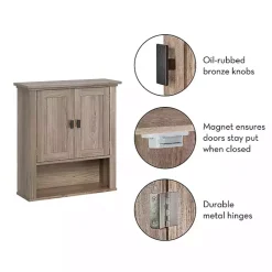 Hot Kirklands Home Honey Woodgrain Wall-Mounted Cabinet Tan