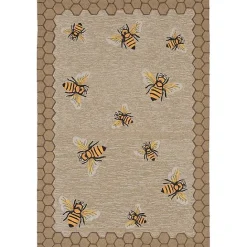 Clearance Kirklands Home Honeycomb Bees Outdoor Area Rug, 5x7
