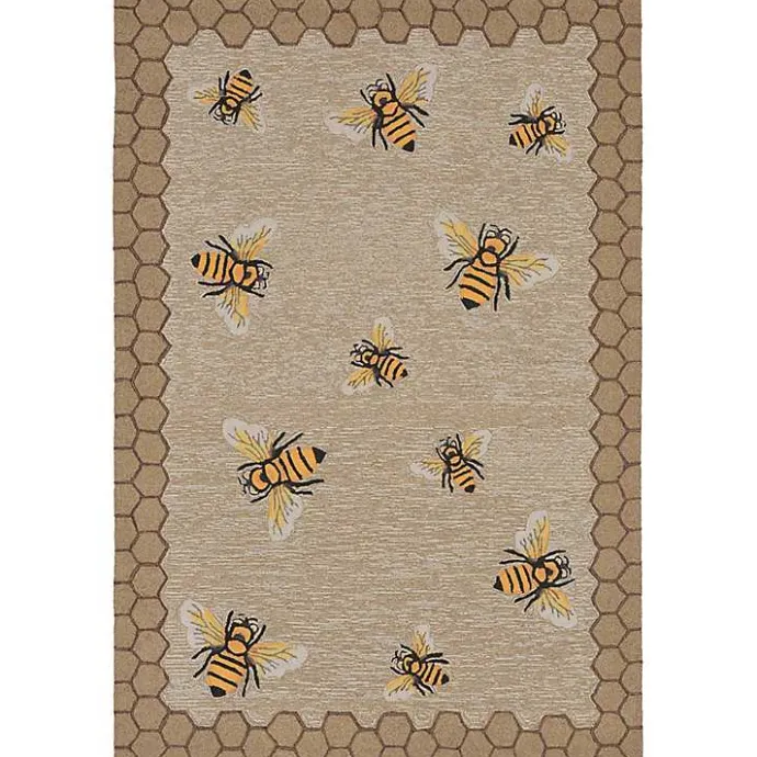 Clearance Kirklands Home Honeycomb Bees Outdoor Area Rug, 5x7