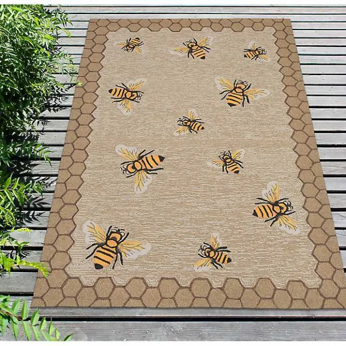 Clearance Kirklands Home Honeycomb Bees Outdoor Area Rug, 5x7