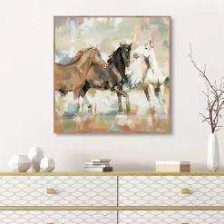 Kirklands Home Horse Country Framed Canvas Art Print Brown