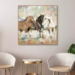 Kirklands Home Horse Country Framed Canvas Art Print Brown